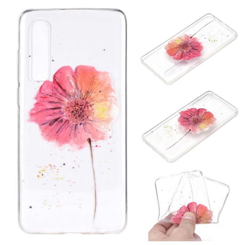 Hülle Für Huawei P30 Transparente Aquarellmohnblume