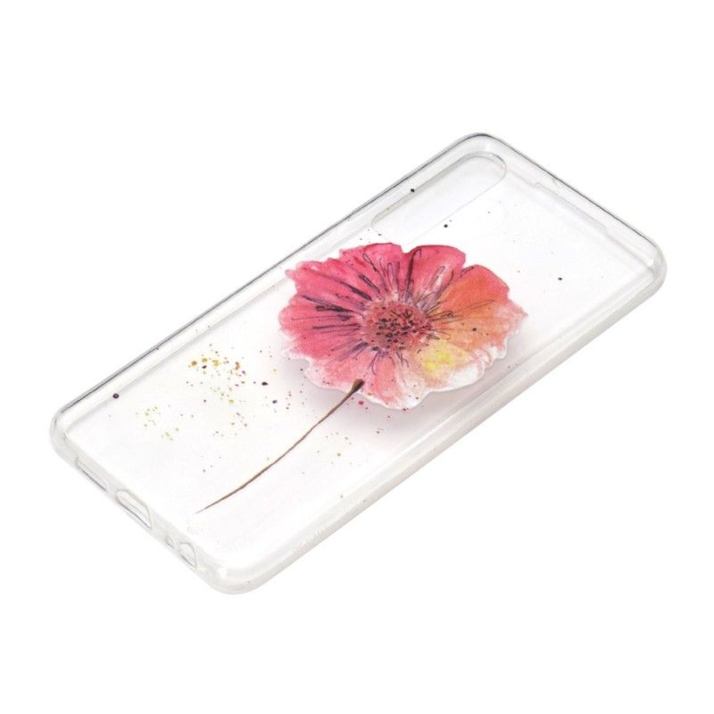 Hülle Für Huawei P30 Transparente Aquarellmohnblume
