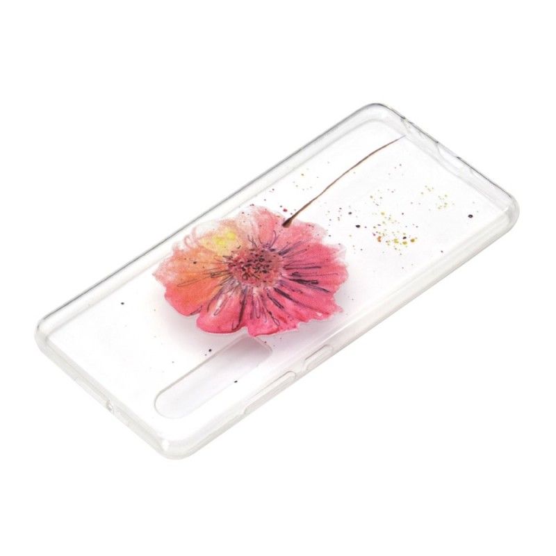 Hülle Für Huawei P30 Transparente Aquarellmohnblume