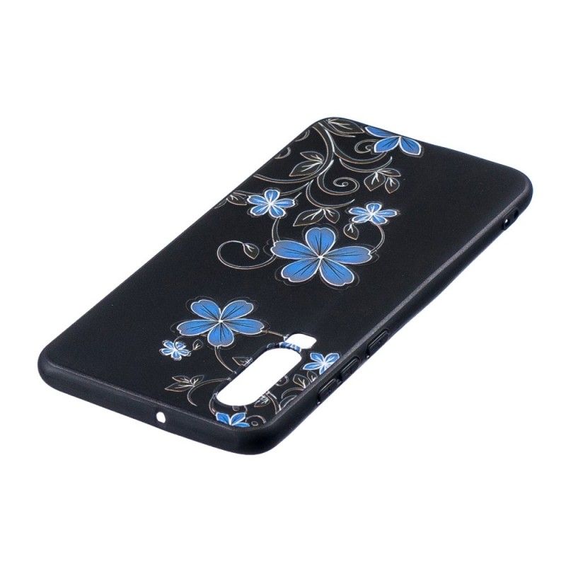Hülle Huawei P30 Handyhülle Blaue Blüten