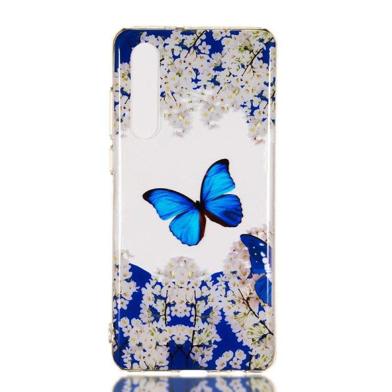 Hülle Huawei P30 Handyhülle Blauer Schmetterling Und Winterblumen