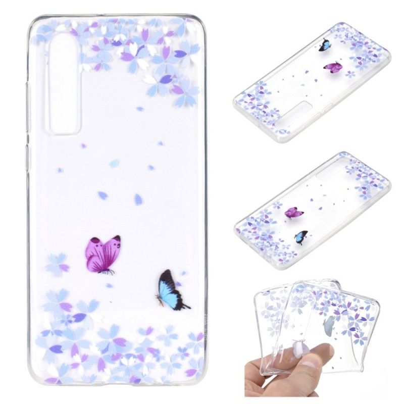 Hülle Huawei P30 Handyhülle Transparente Schmetterlinge Und Blumen
