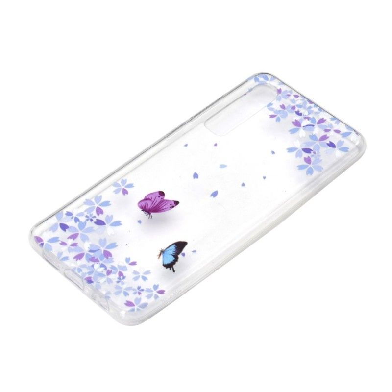 Hülle Huawei P30 Handyhülle Transparente Schmetterlinge Und Blumen