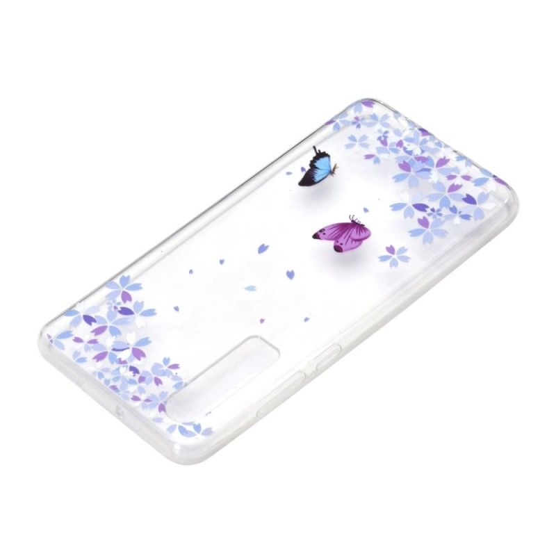 Hülle Huawei P30 Handyhülle Transparente Schmetterlinge Und Blumen