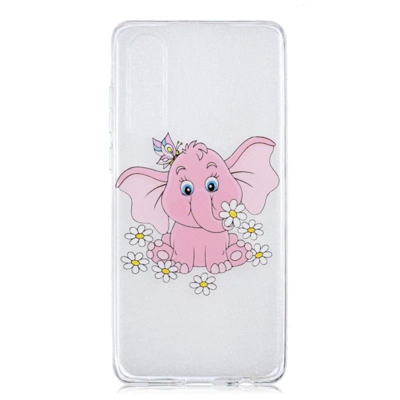 Hülle Huawei P30 Handyhülle Transparenter Rosa Elefant