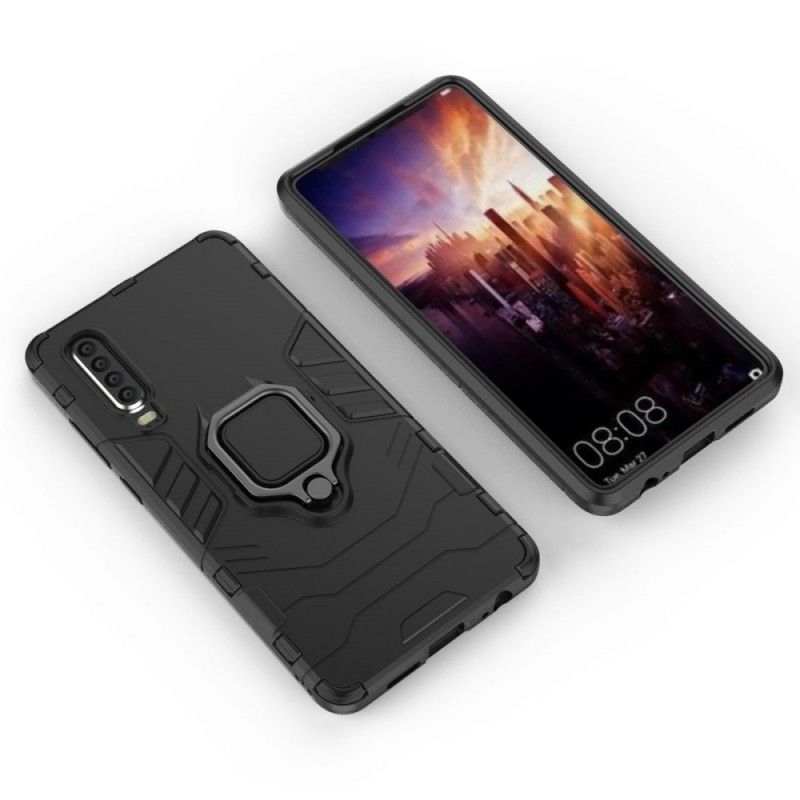 Hülle Huawei P30 Schwarz Widerstandsfähiger Ring