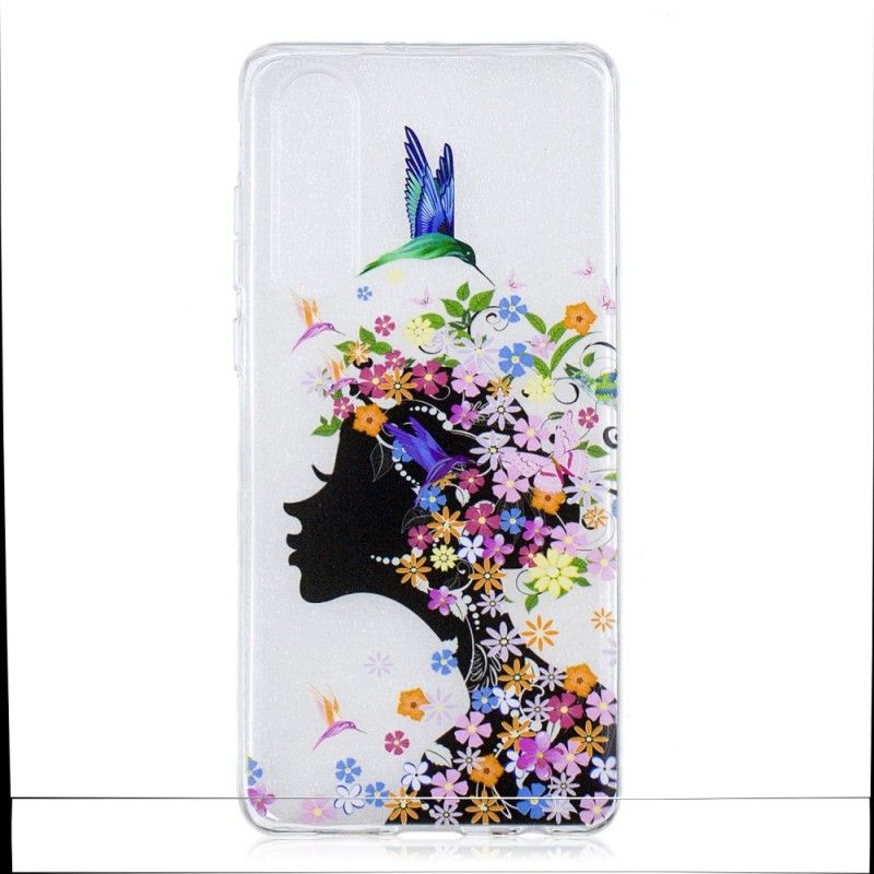 Hülle Huawei P30 Transparentes Blumenmädchen