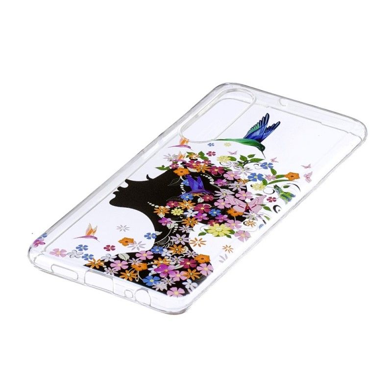 Hülle Huawei P30 Transparentes Blumenmädchen