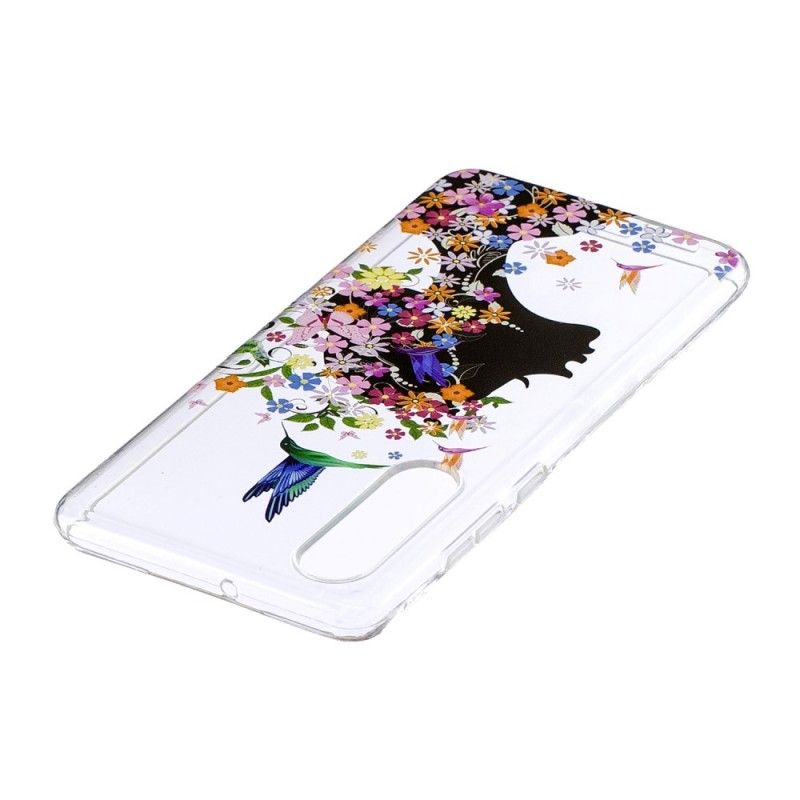 Hülle Huawei P30 Transparentes Blumenmädchen