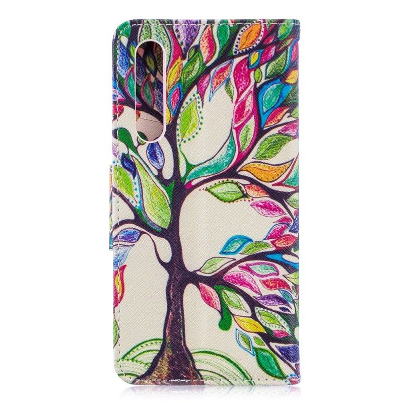 Lederhüllen Huawei P30 Farbiger Baum