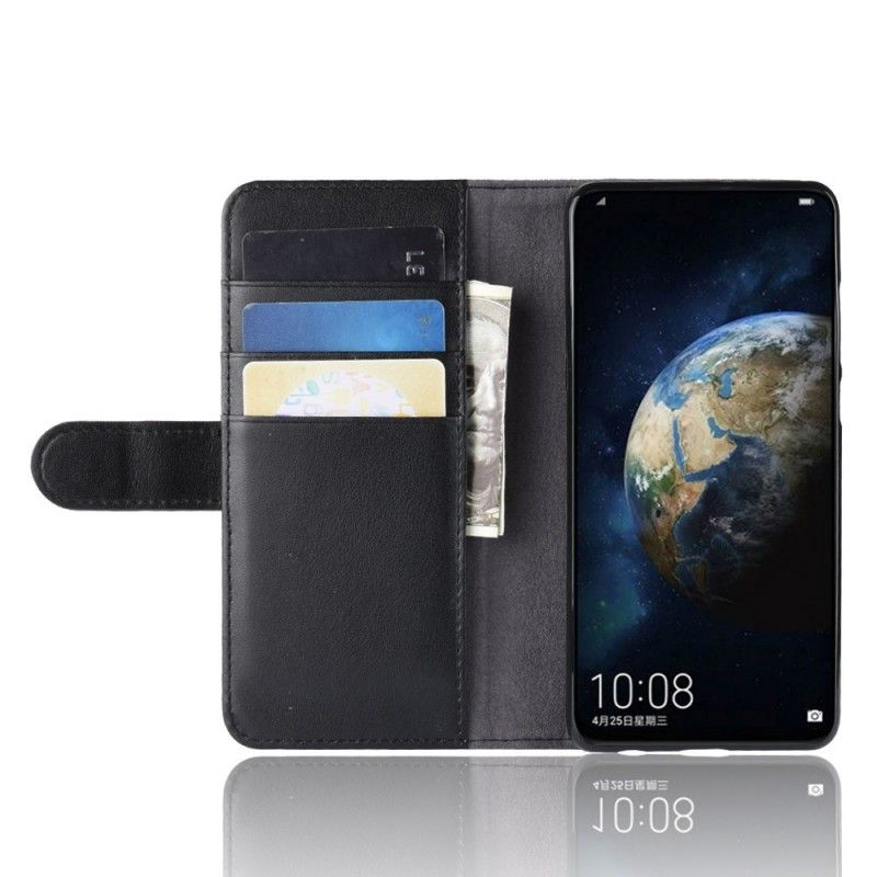 Lederhüllen Huawei P30 Schwarz Gespaltenes Leder