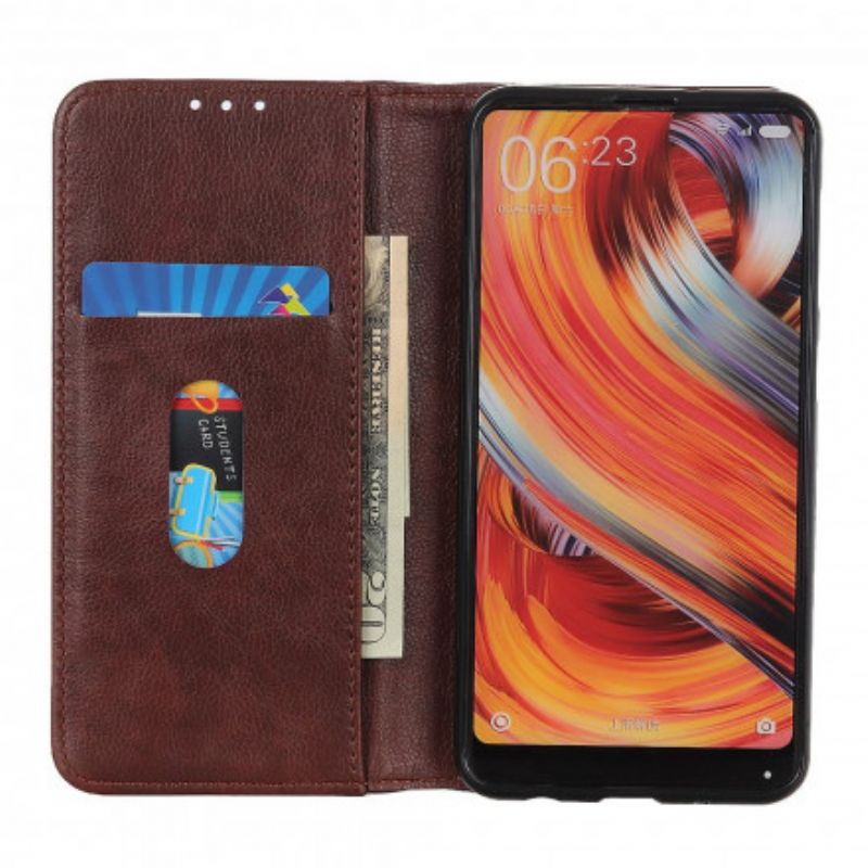 Flip Case Sony Xperia 10 Iii Handyhülle Elegance Spaltleder Litschi