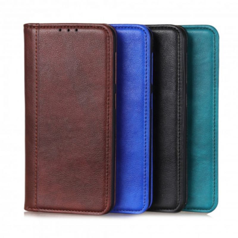 Flip Case Sony Xperia 10 Iii Handyhülle Elegance Spaltleder Litschi