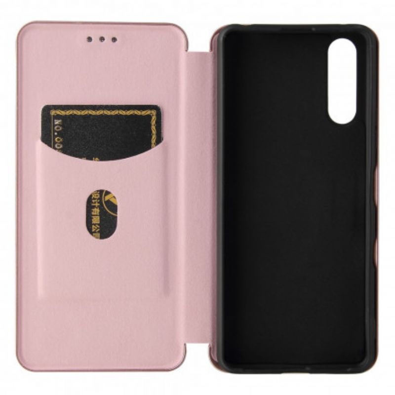 Flip Case Sony Xperia 10 Iii Handyhülle Farbiges Carbon-silikon
