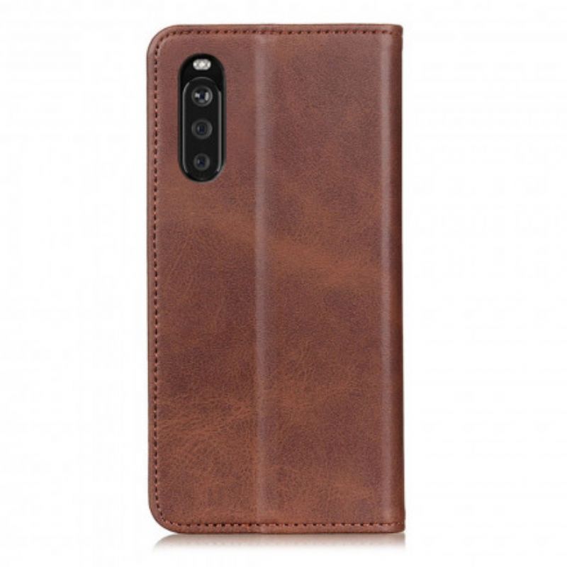 Flip Case Sony Xperia 10 Iii Spaltleder Eleganz