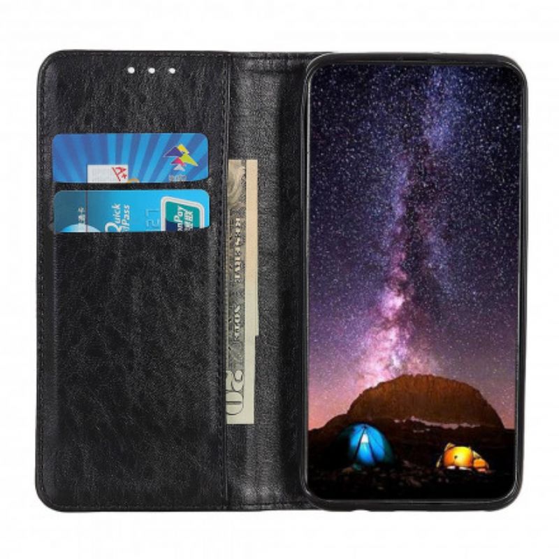 Flip Case Sony Xperia 10 Iii Strukturiertes Spaltleder