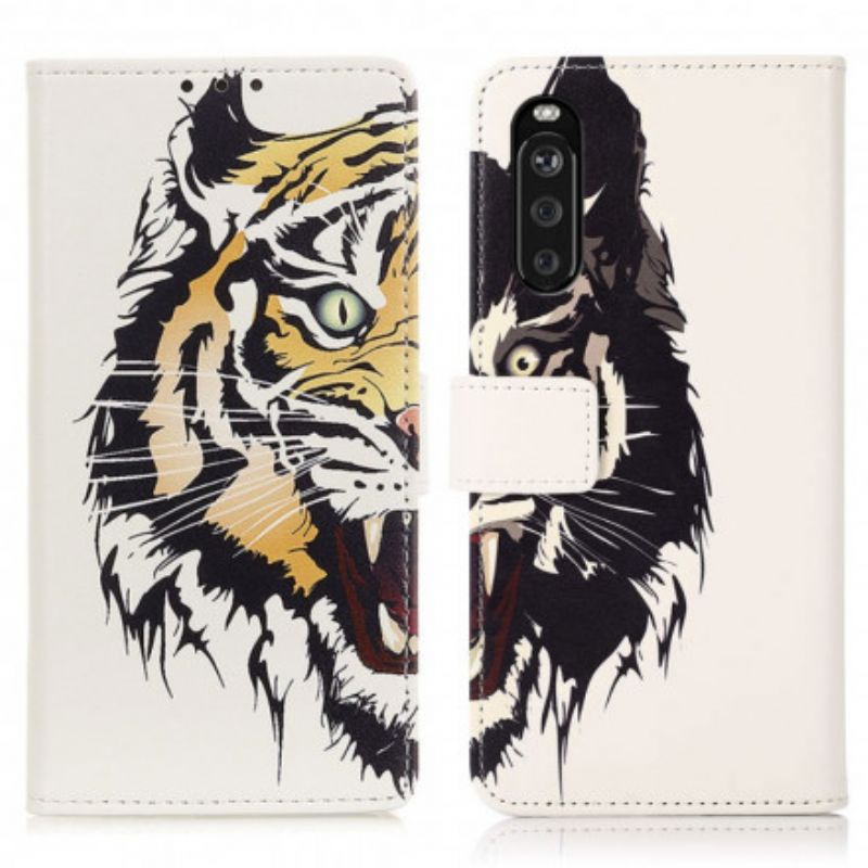 Lederhüllen Für Sony Xperia 10 Iii Wilder Tiger