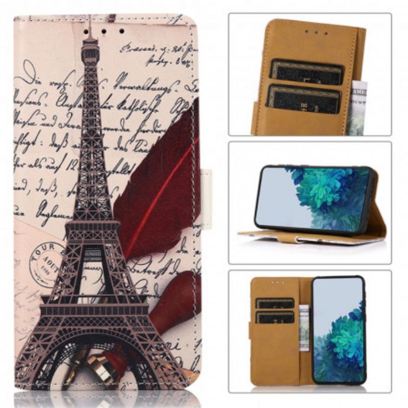 Lederhüllen Sony Xperia 10 Iii Eiffelturm Des Dichters