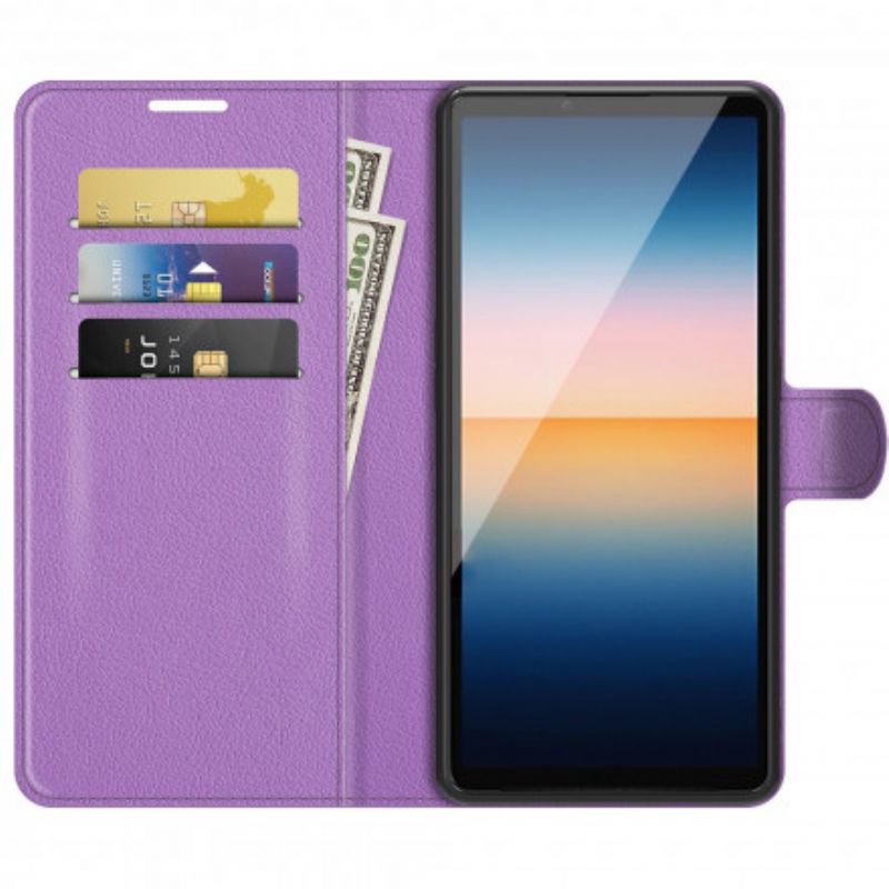 Lederhüllen Sony Xperia 10 Iii Handyhülle Klassisches Kunstleder