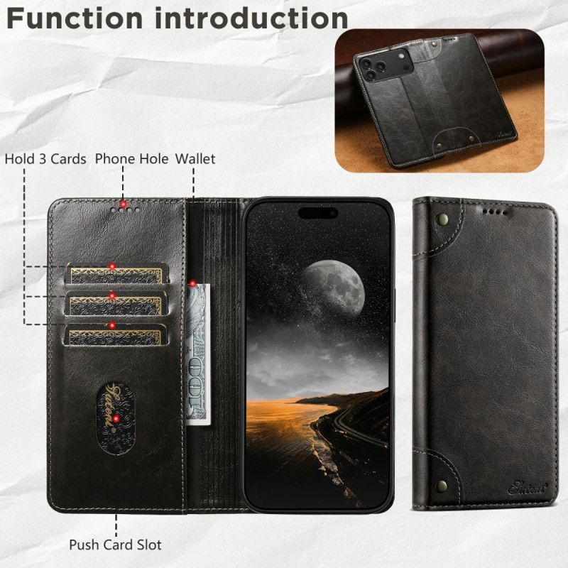 Flip Case Für iPhone 17 Pro Max Vintage Suteni