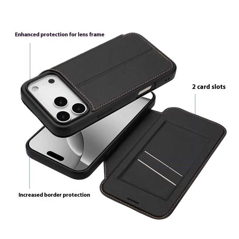 Flip Case iPhone 17 Pro Max Magnetverschluss Und Kartenhalter