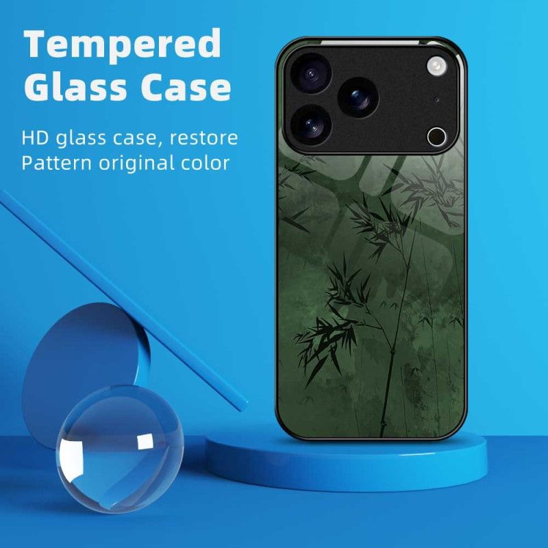 Hülle Für iPhone 17 Pro Max Gehärtetes Glas Mit Blumenmuster