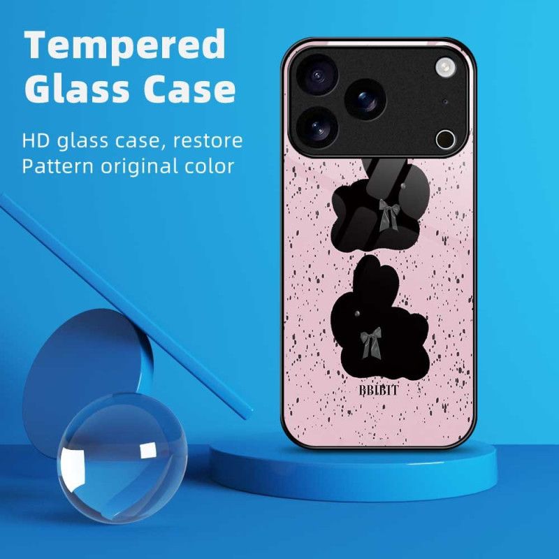 Hülle iPhone 17 Pro Max Gehärtetes Glas In Rosa Und Schwarz