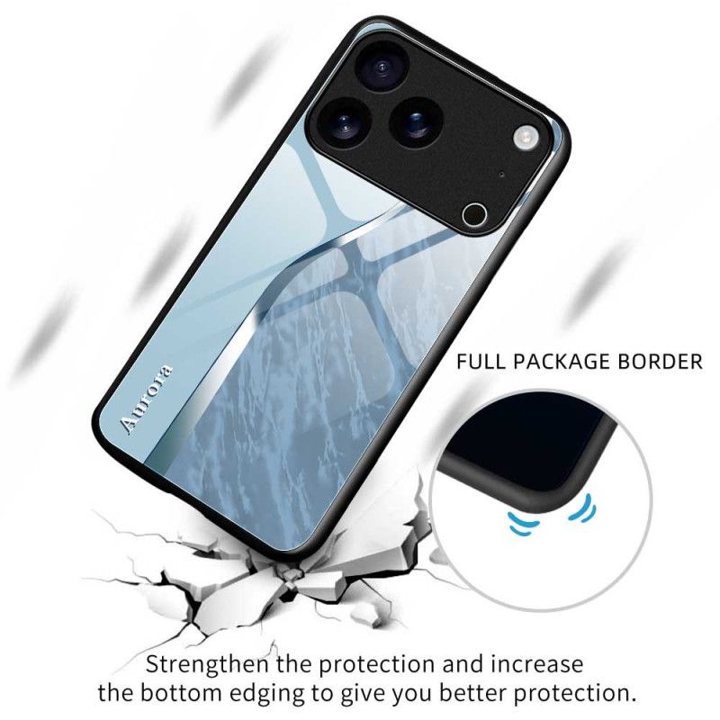 Hülle iPhone 17 Pro Max Handyhülle Hellblaues Sicherheitsglas Mit Design