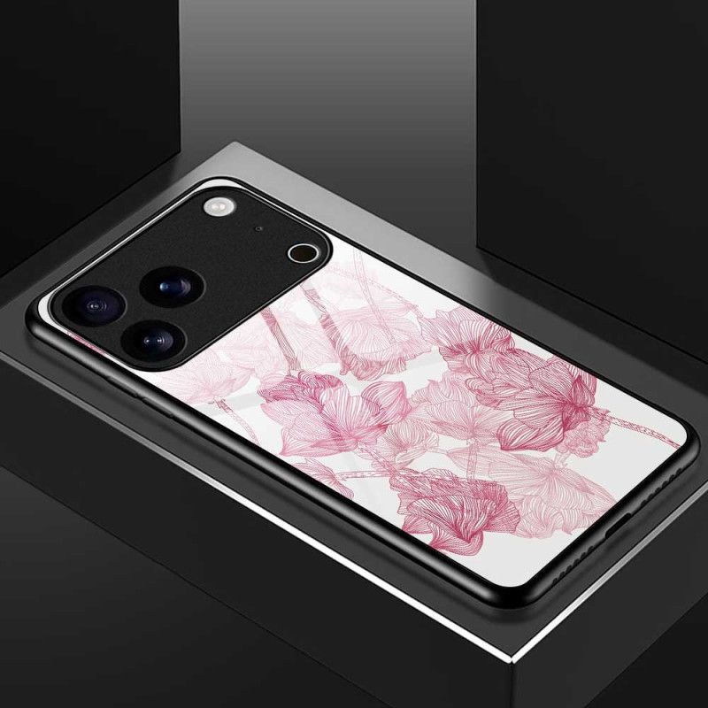 Hülle iPhone 17 Pro Max Rosa Sicherheitsglas Mit Blumenmuster