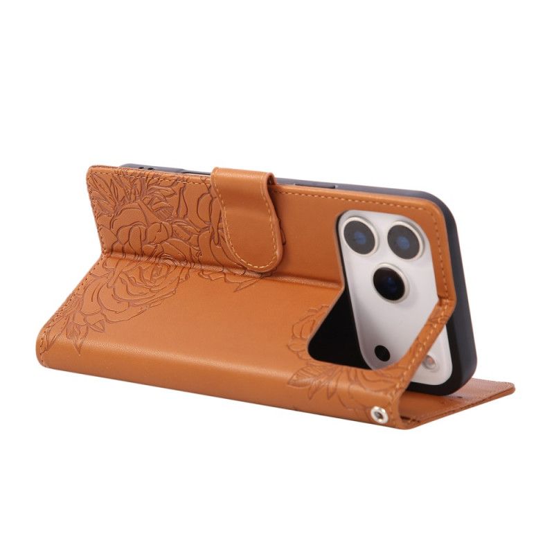 Lederhüllen iPhone 17 Pro Max Blumenmuster