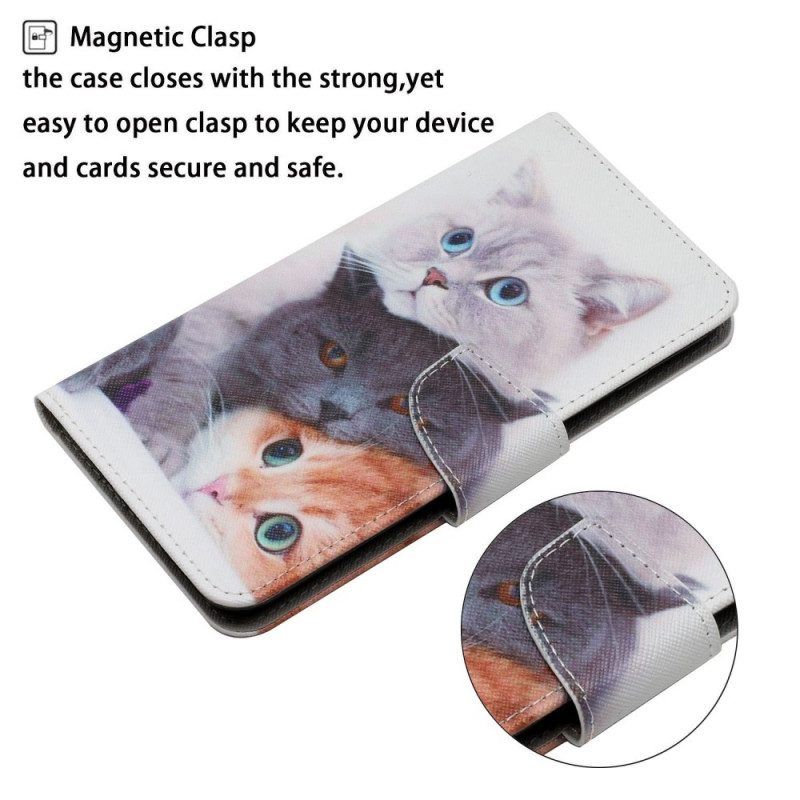 Flip Case Für Samsung Galaxy A13 Geschichten Von Katzen Mit Schlüsselband