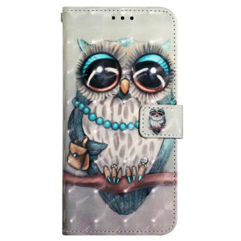 Flip Case Für Samsung Galaxy A13 Mit Kordel Miss Owl Mit Riemen
