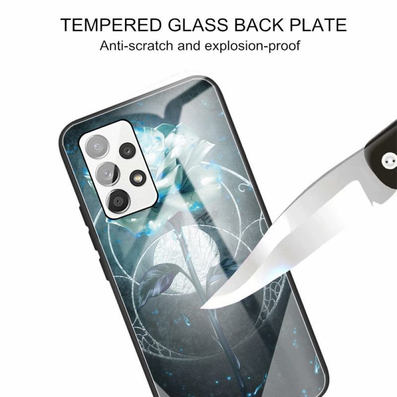 Handyhülle Für Samsung Galaxy A13 Roségrünes Gehärtetes Glas