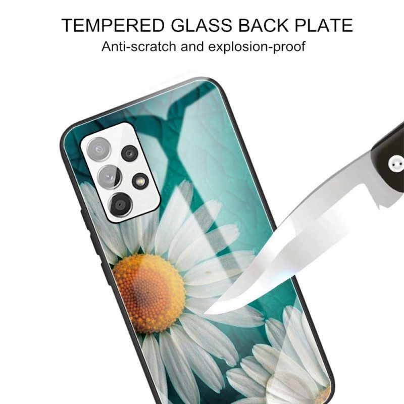 Hülle Für Samsung Galaxy A13 Gänseblümchen-gehärtetes Glas
