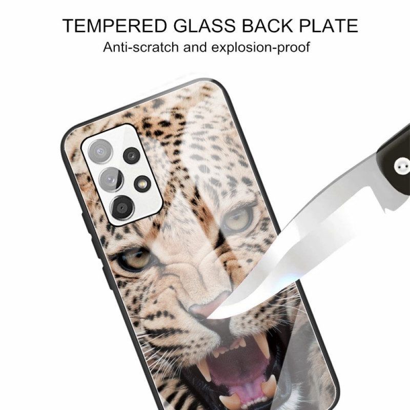 Hülle Für Samsung Galaxy A13 Gehärtetes Leopardenglas