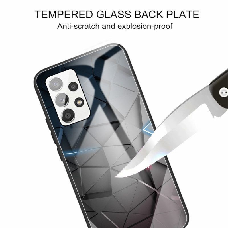 Hülle Für Samsung Galaxy A13 Geometrie Aus Gehärtetem Glas