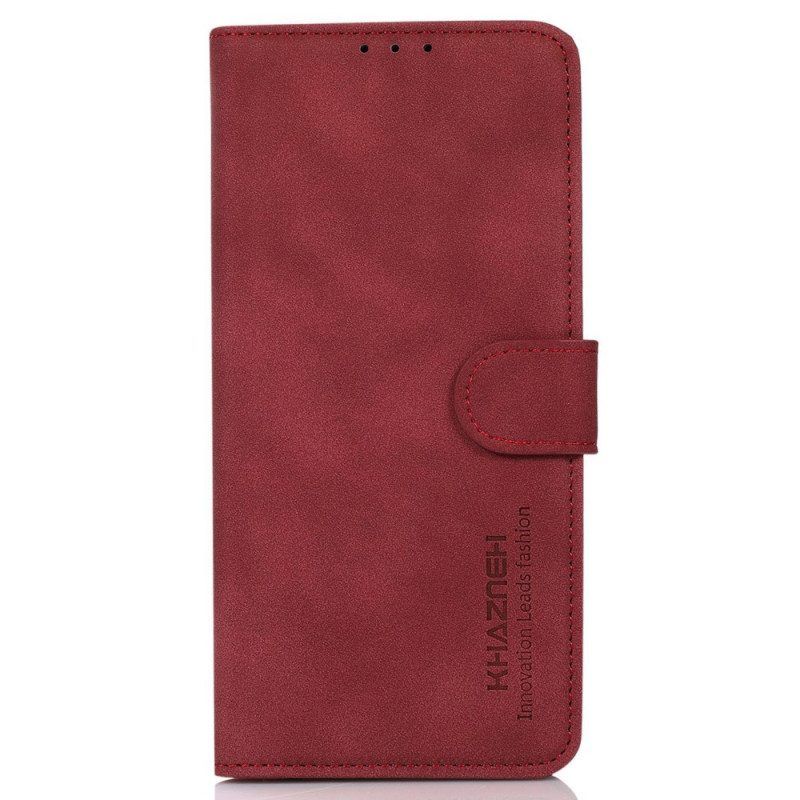 Flip Case Für Poco X4 GT Khazneh Modischer Ledereffekt