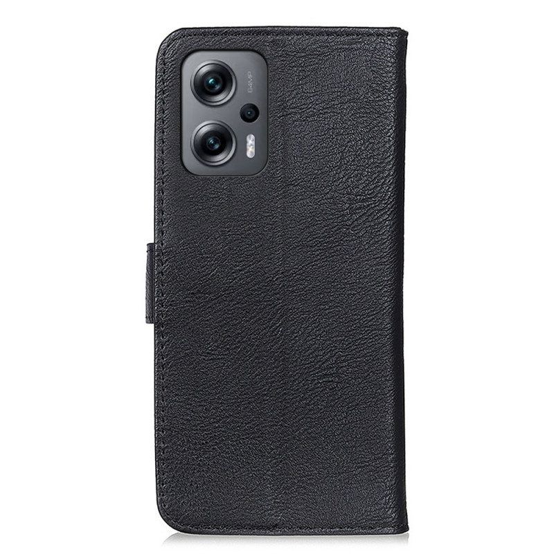 Flip Case Für Poco X4 GT Kunstleder Retro Khazneh