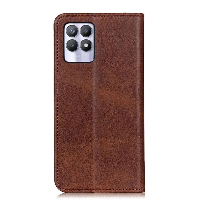 Flip Case Realme 8i Handyhülle Spaltleder Eleganz