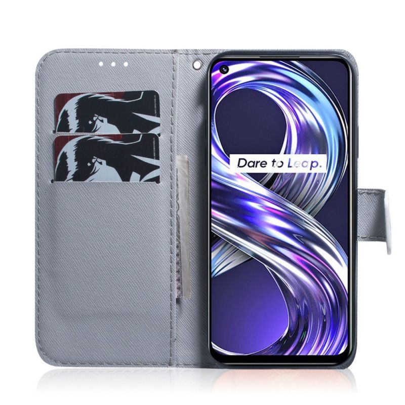 Lederhüllen Realme 8i Gemälde Von Eulen