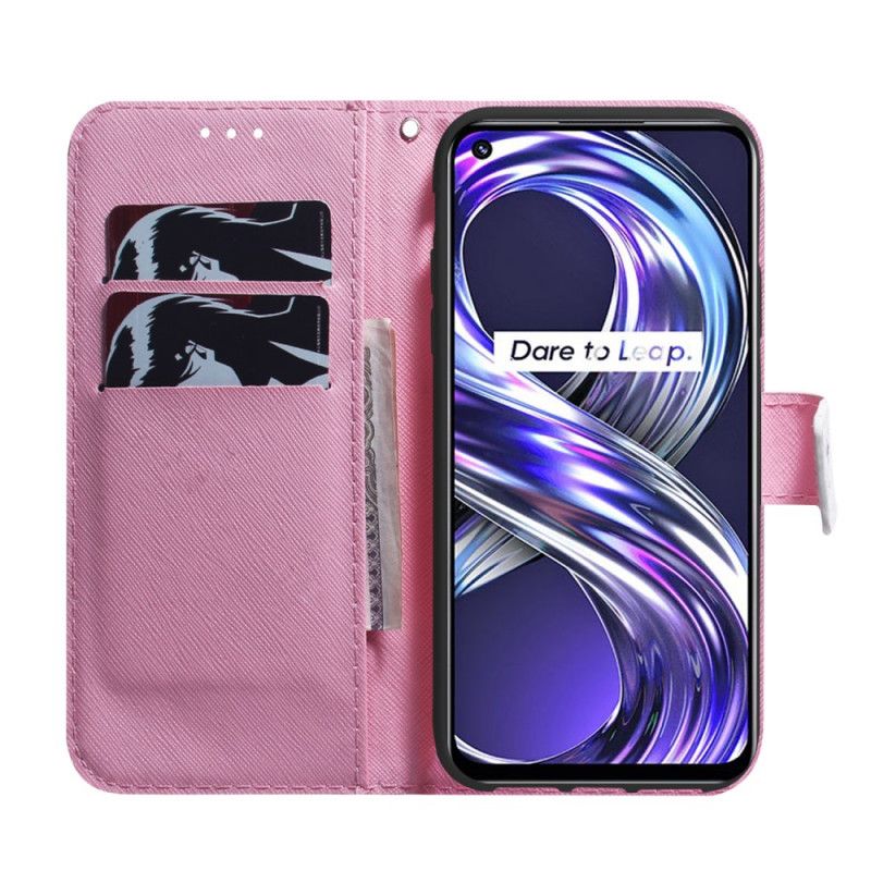 Lederhüllen Realme 8i Handyhülle Alte Rosa Blume