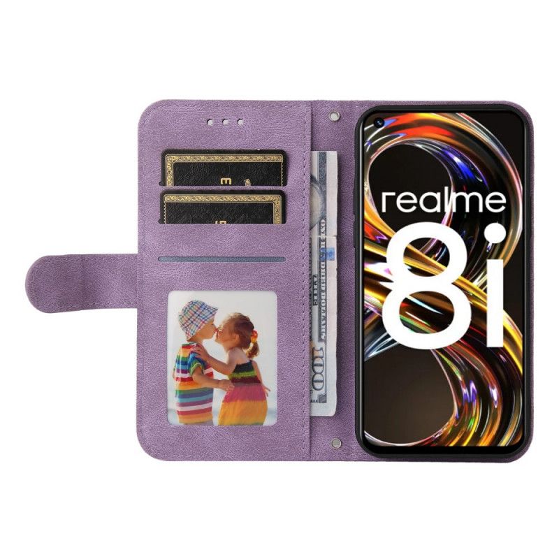 Lederhüllen Realme 8i Handyhülle Niete Und Riemen Aus Kunstleder