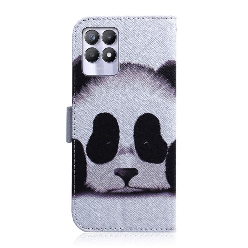 Lederhüllen Realme 8i Handyhülle Pandagesicht