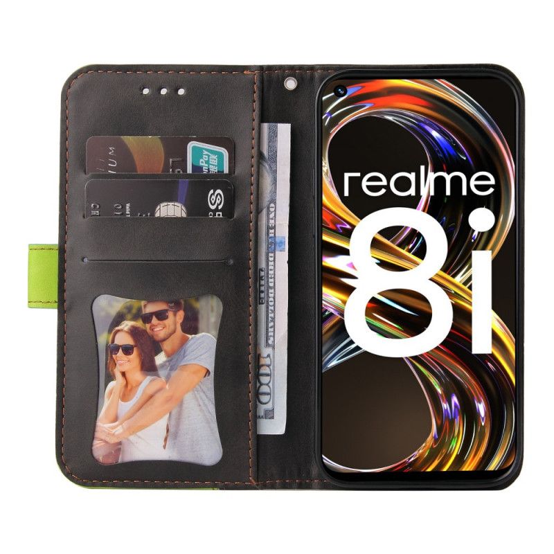 Lederhüllen Realme 8i Zweifarbig