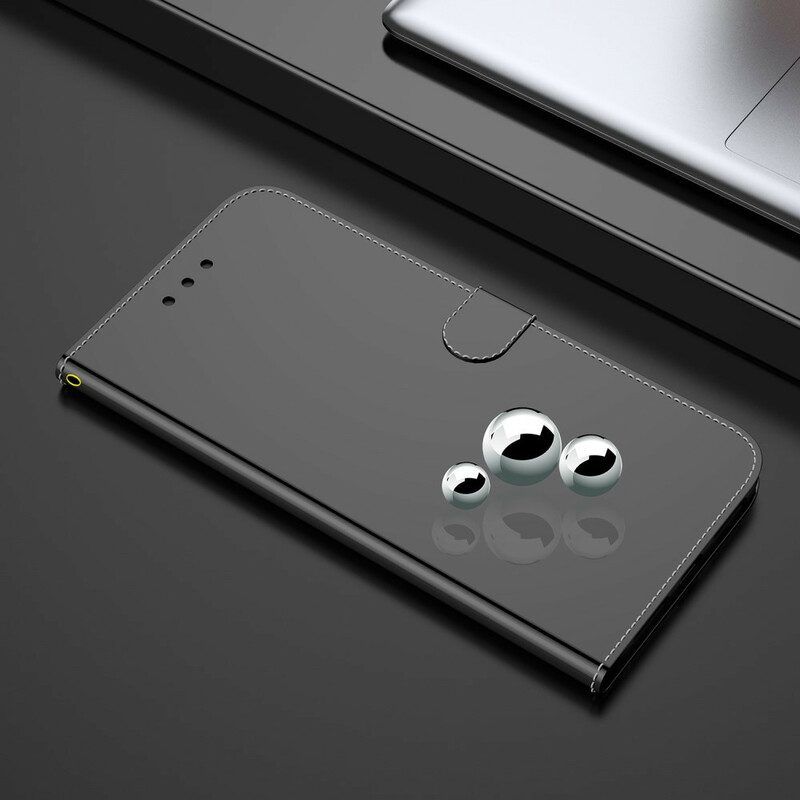 Flip Case Für Oppo Find X3 Neo Spiegelabdeckung Aus Kunstleder