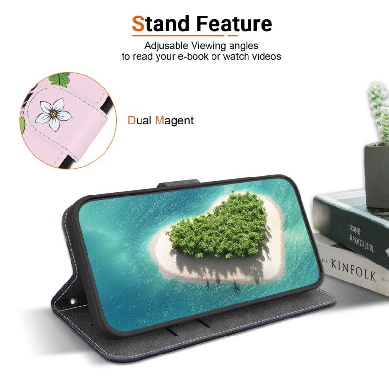 Lederhüllen Für Xiaomi 15 Pro 3d-lilienmuster