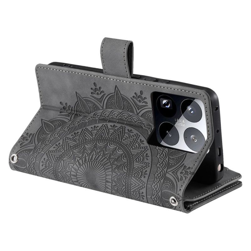 Lederhüllen Für Xiaomi 15 Pro Geldbörse Mit Mandala-wildleder-effekt