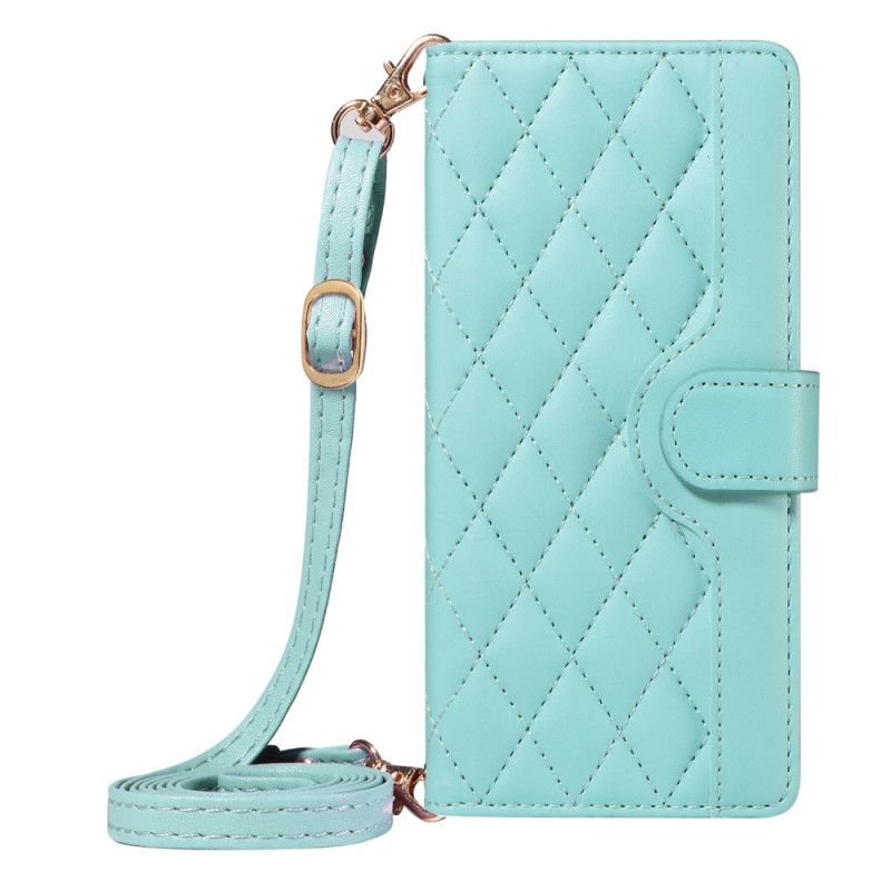 Lederhüllen Xiaomi 15 Pro Gesteppt Mit Tragegurt Und Schulterriemen