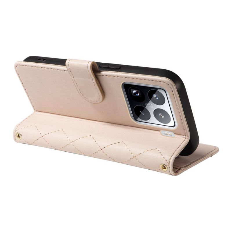 Lederhüllen Xiaomi 15 Pro Gesteppt Mit Tragegurt Und Schulterriemen