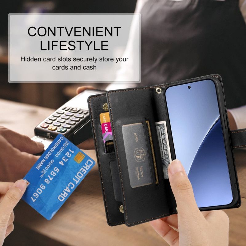 Lederhüllen Xiaomi 15 Pro Handyhülle Geldbörse Mit Tragegurt Und Schultergurt